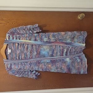 Alberto Makali Multi Color open front Sweater Sz small